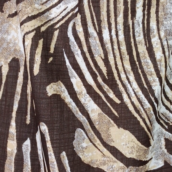 STYLE & CO Brown Tan & Cream Zebra Print 100% Cotton Summer Skirt SZ 18 NWT - Picture 3 of 14